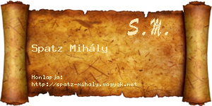 Spatz Mihály névjegykártya