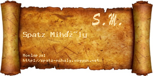 Spatz Mihály névjegykártya