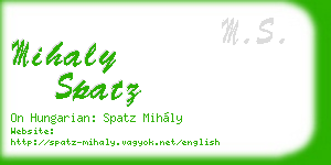 mihaly spatz business card